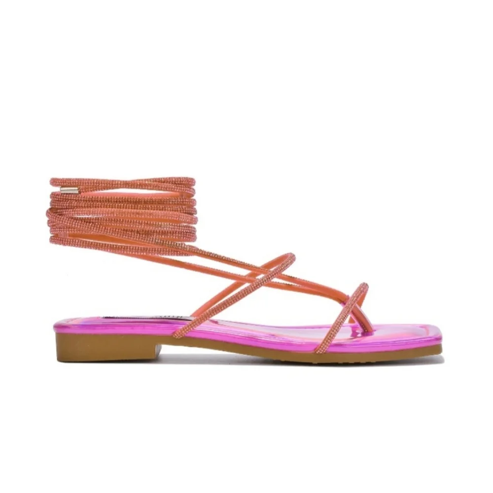 Ladies strap up sandals - Picture 4 of 4
